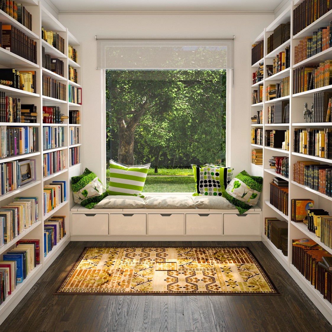 green-clad-turkish-rug-reading-corner-pillows